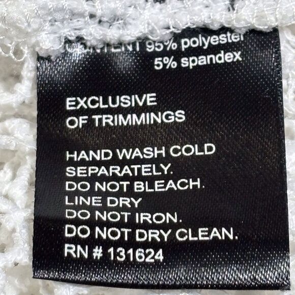 Calessa Crocheted Lace Tunic Top Boho Coastal Beach Womens Small White - Picture 8 of 8